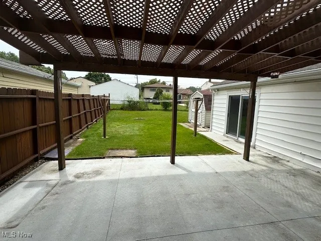 View of patio / terrace with a pergola