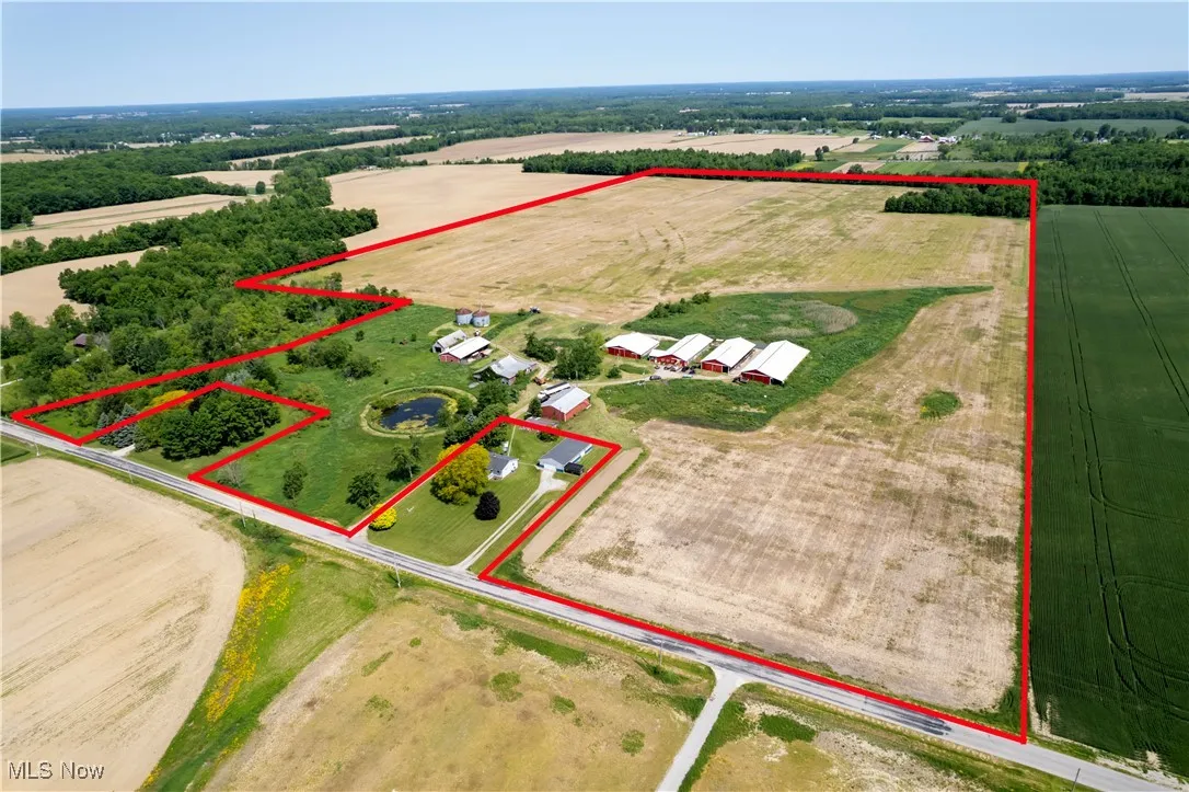 View of rural area featuring property boundaries highlighted and farmland