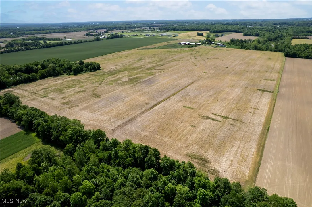 Overview of rural landscape with abundant farmland