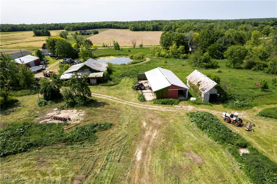 Aerial overview of property's location with rural landscape