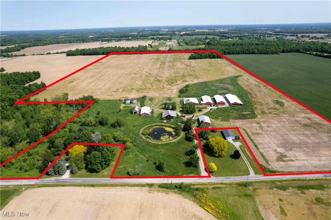 View of rural area with abundant farmland and property parcel outlined