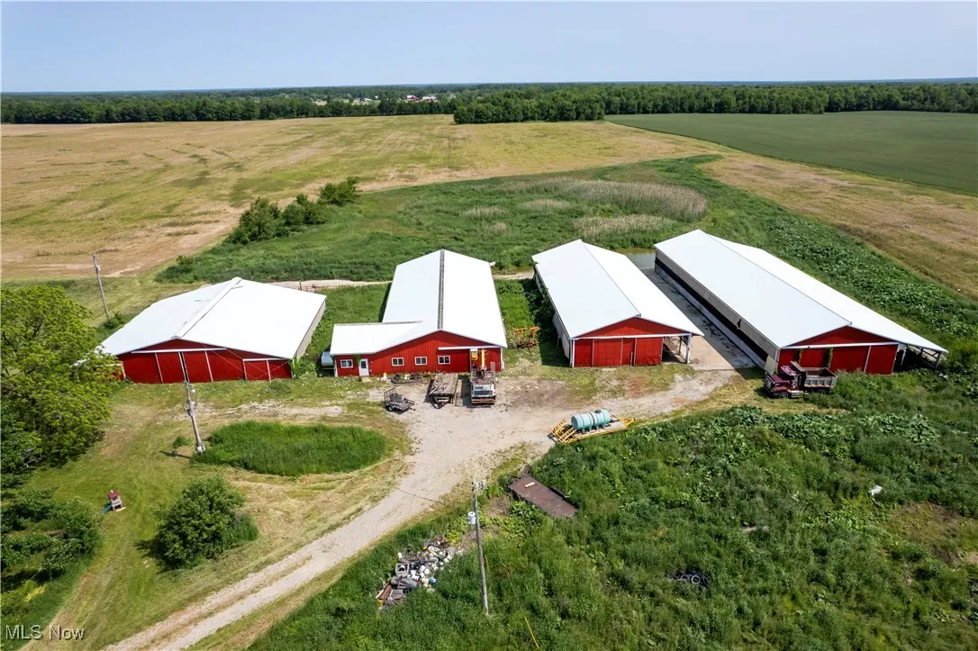 Aerial view of sparsely populated area