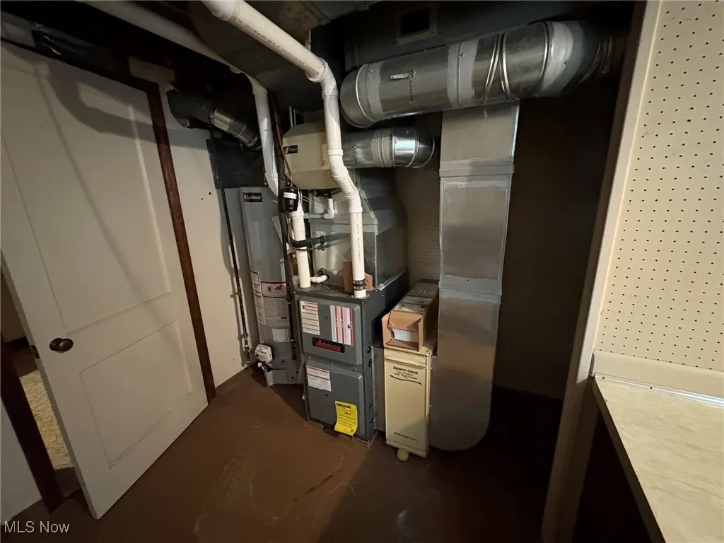 Utility room with water heater