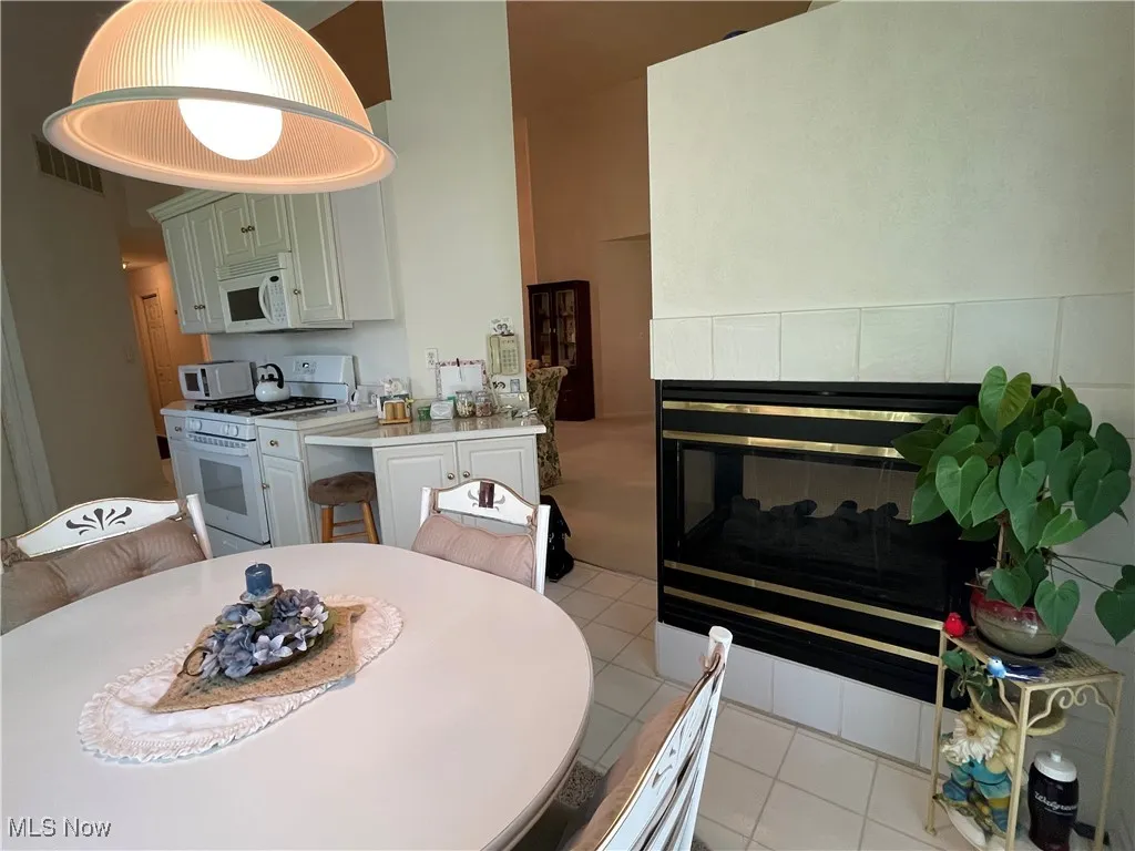 The 3 sided gas fireplace is great to watch and adds heat during the winter.