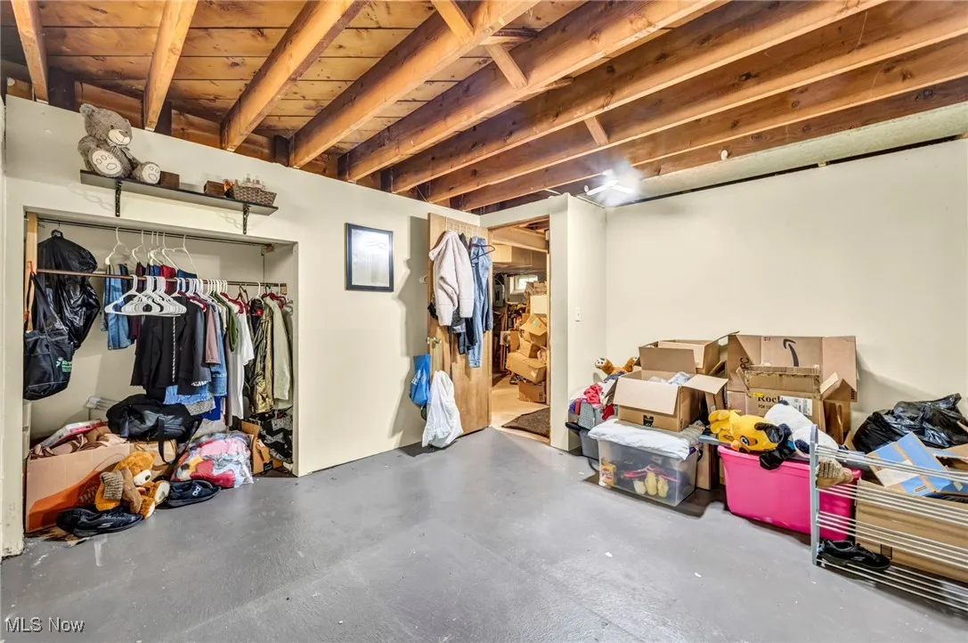View of unfinished basement