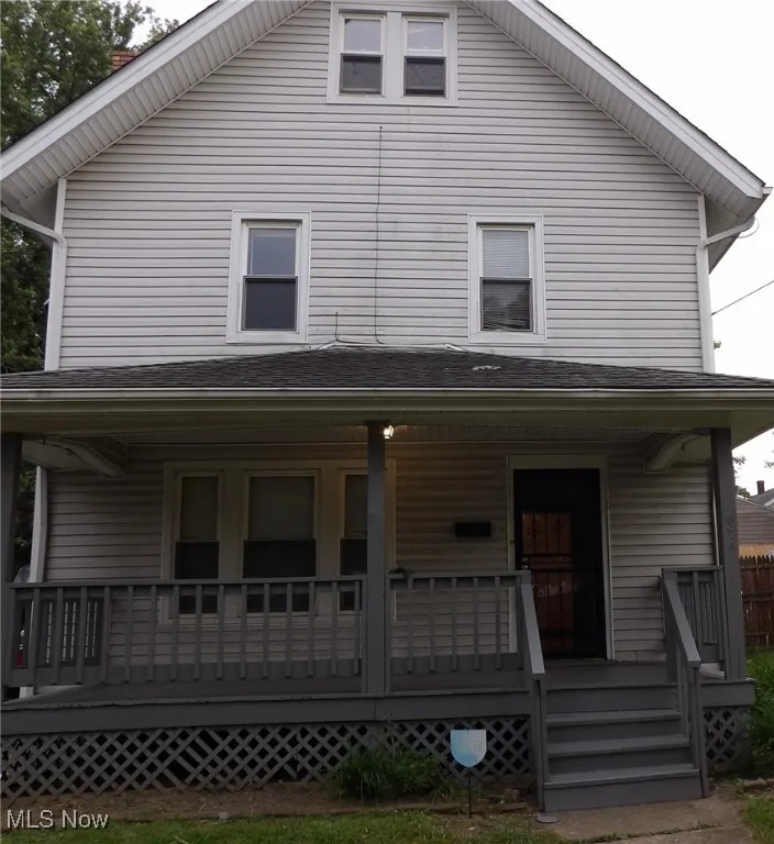 View of front of property with covered porch