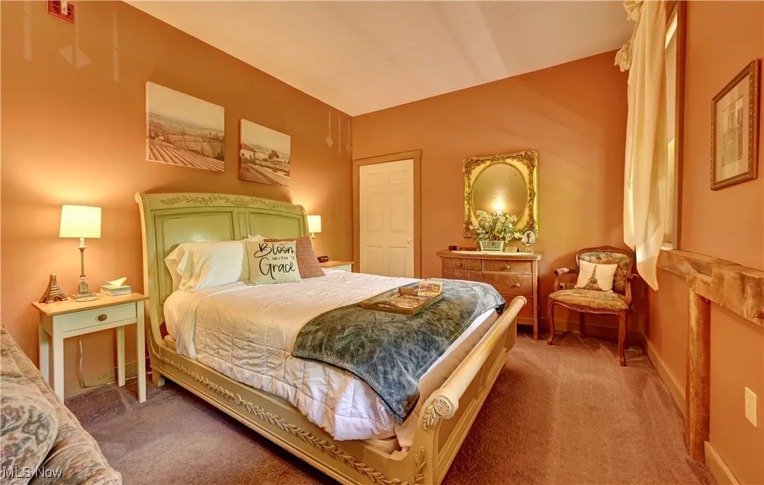 Bedroom with carpet floors