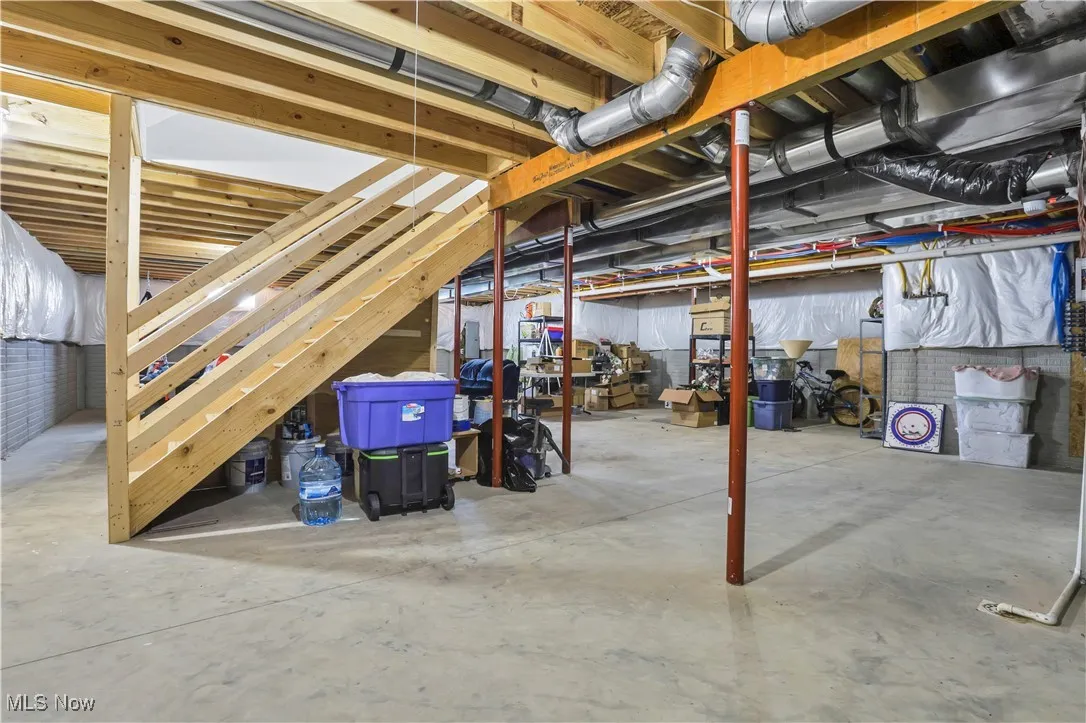 View of unfinished basement