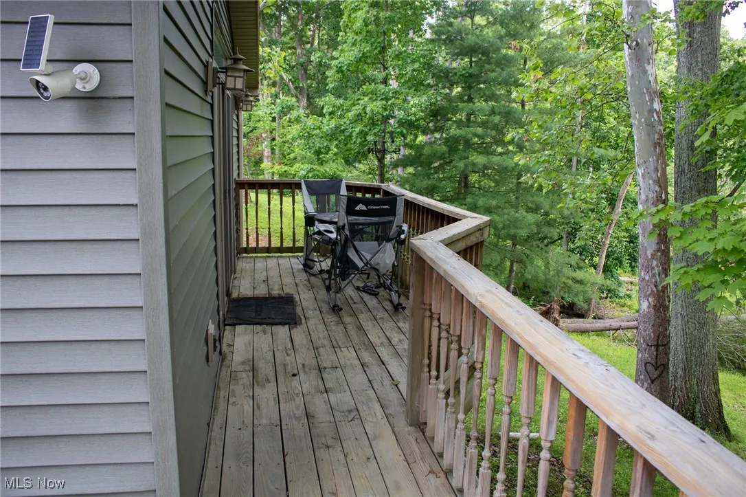 View of wooden deck