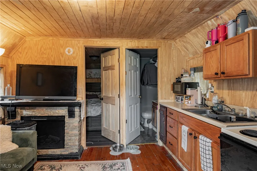 Tiny house kitchen & living room