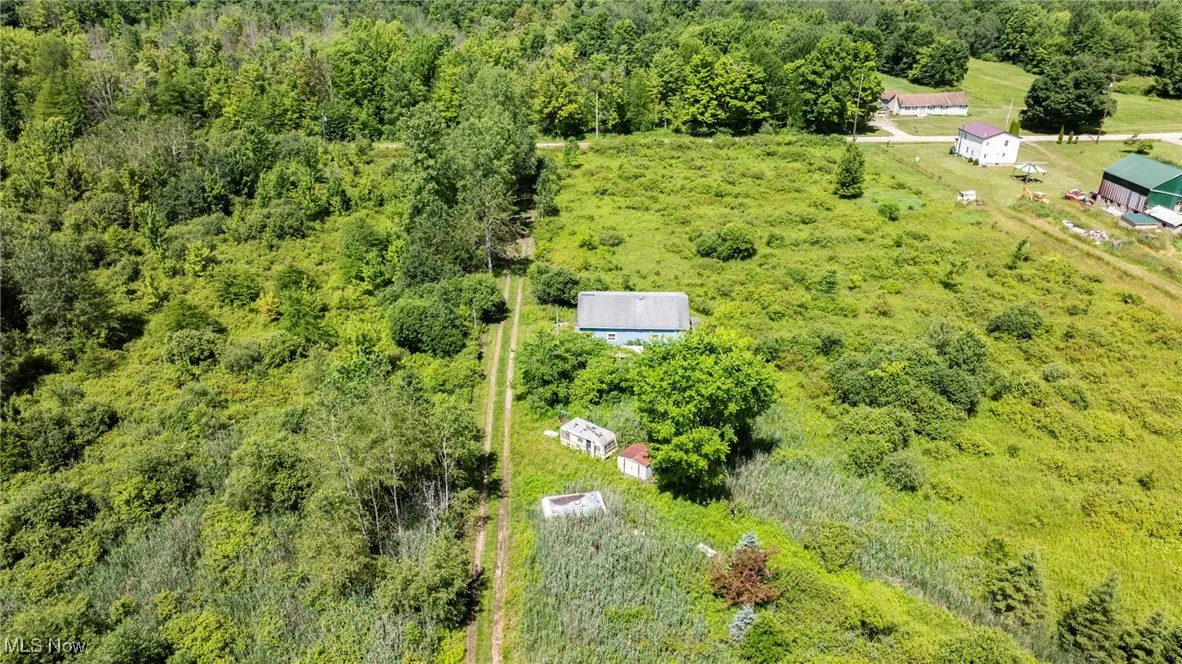 Bird's eye view of a heavily wooded area