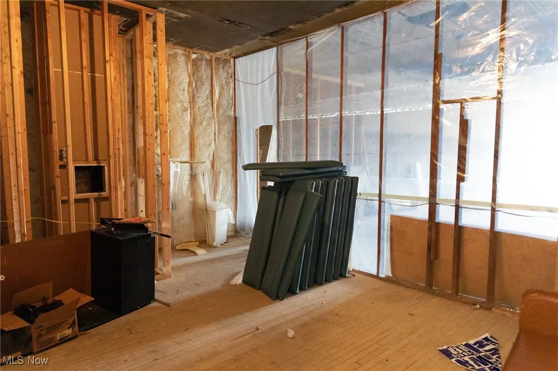 Upstairs partially framed for bathroom