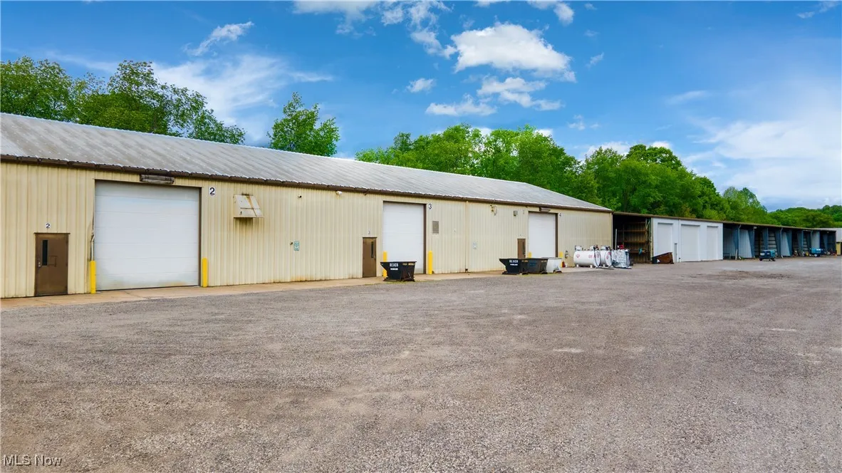 View of detached garage