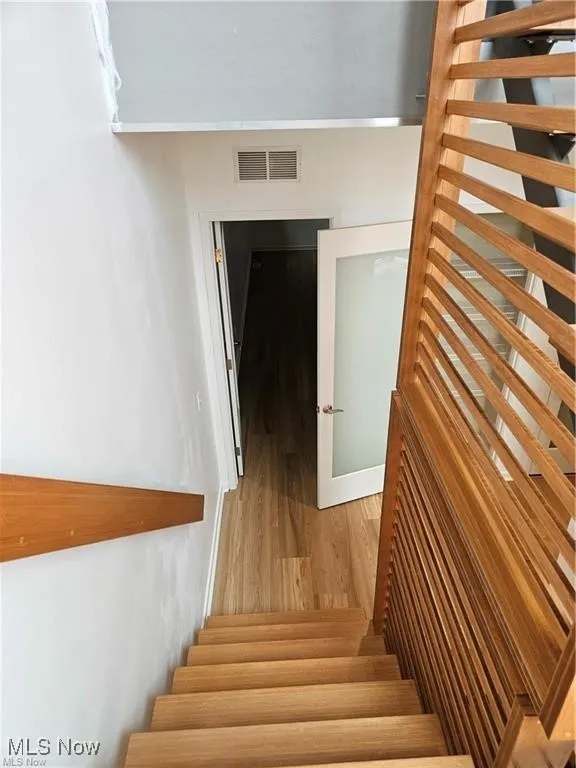 Stairs with wood finished floors