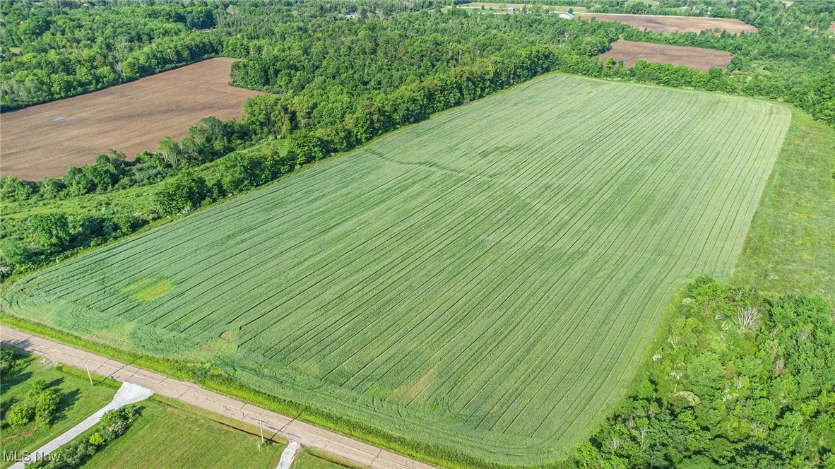 Overview of rural landscape with extensive farmland
