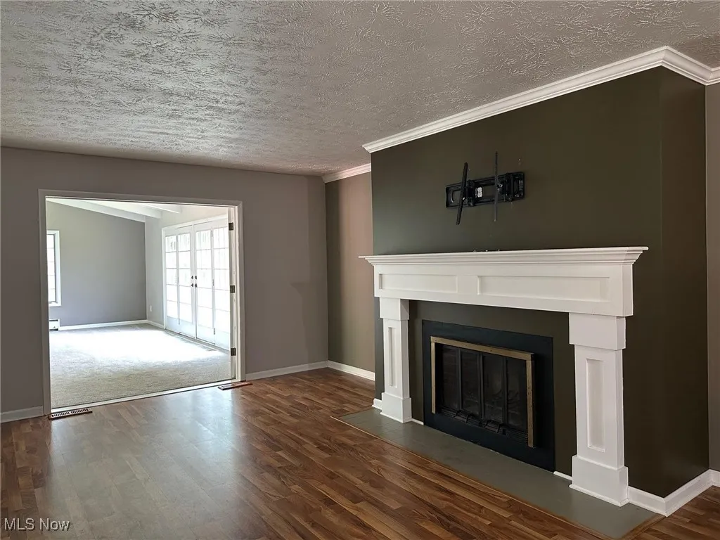 Living room with fireplace