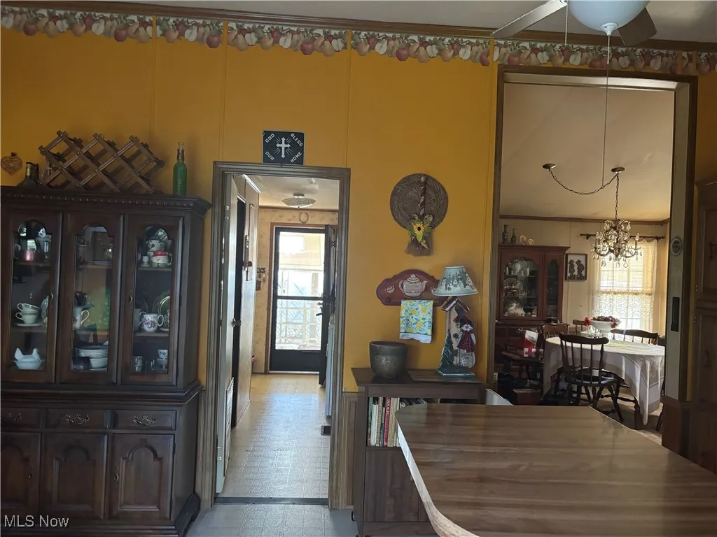 Dining room featuring a chandelier
