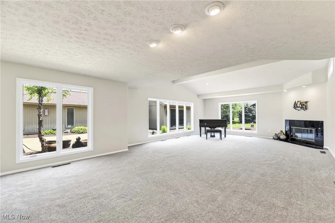 Living room with large picture windows