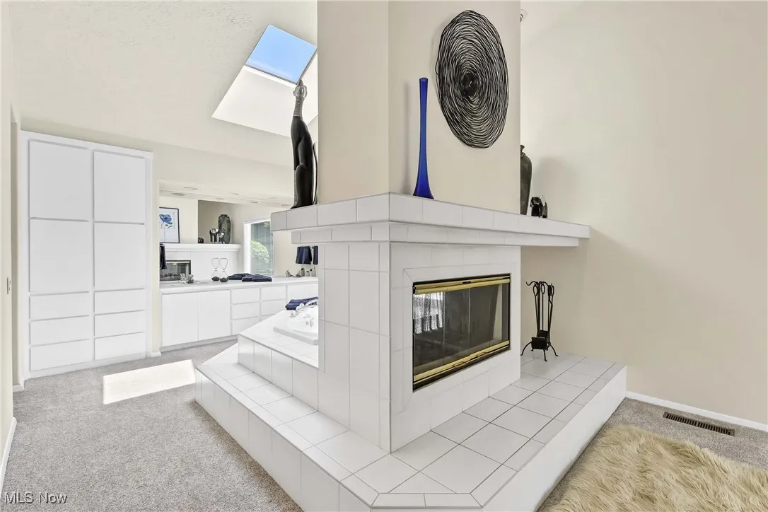 Primary suite double sided fireplace