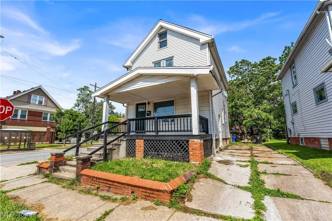 View of front of home with a porch
