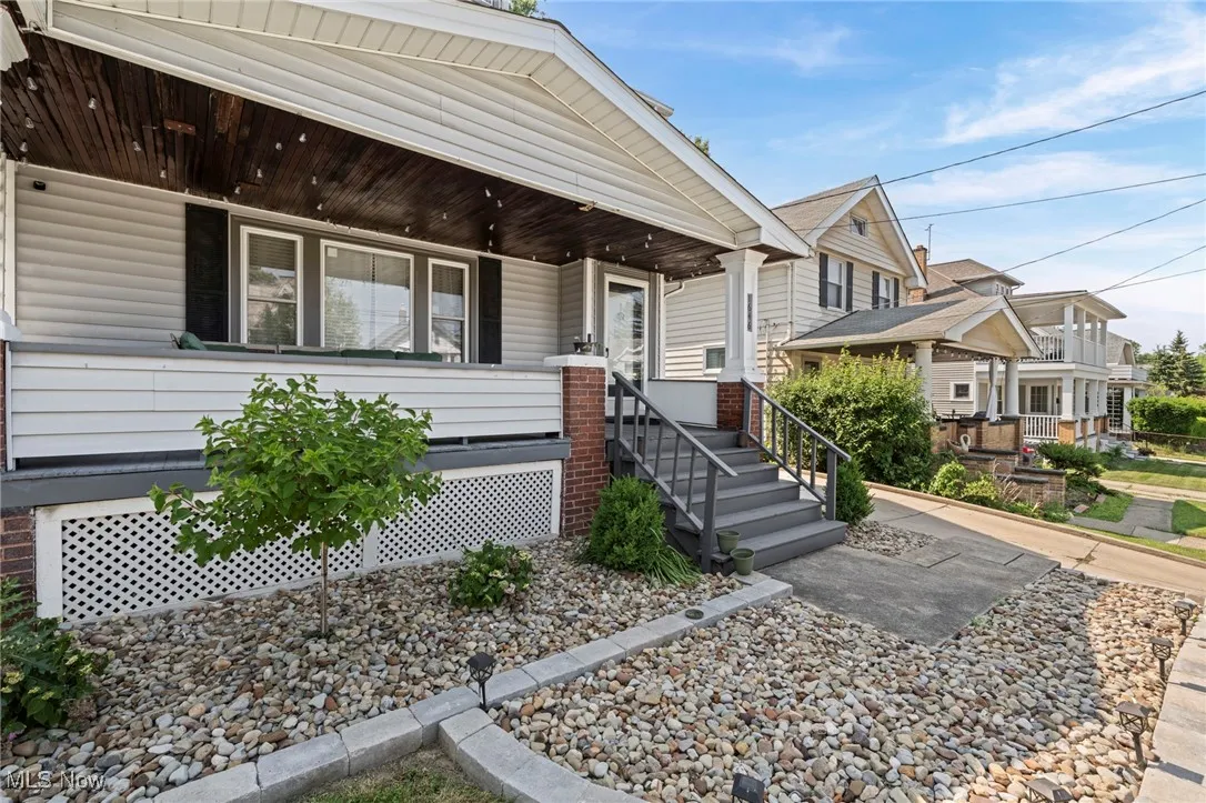 View of front of home featuring covered porch