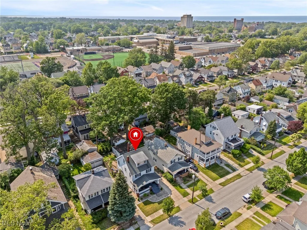 Aerial view of residential area