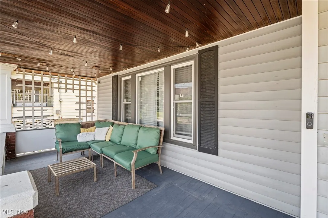 View of covered porch