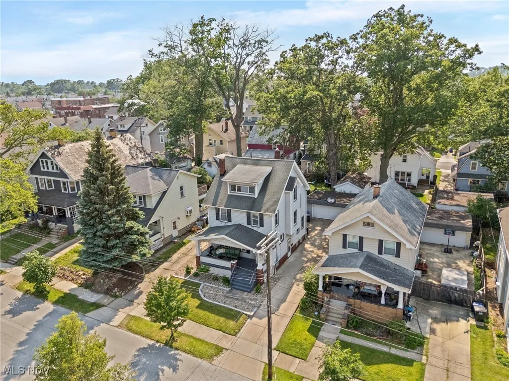 Aerial view of residential area