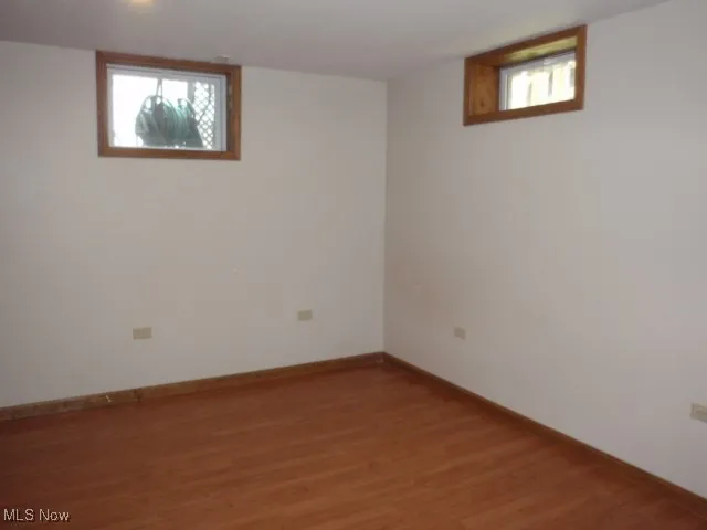 Below grade area with light wood-style floors and plenty of natural light