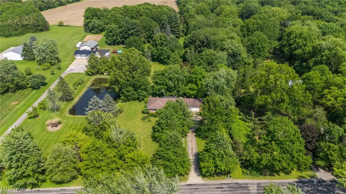 Drone / aerial view of a nearby body of water