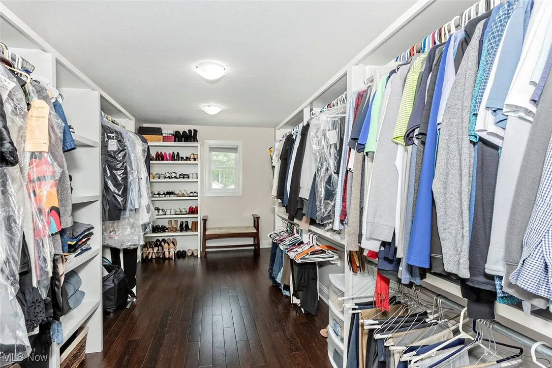 Custom walkin primary suite closet, 17x8.