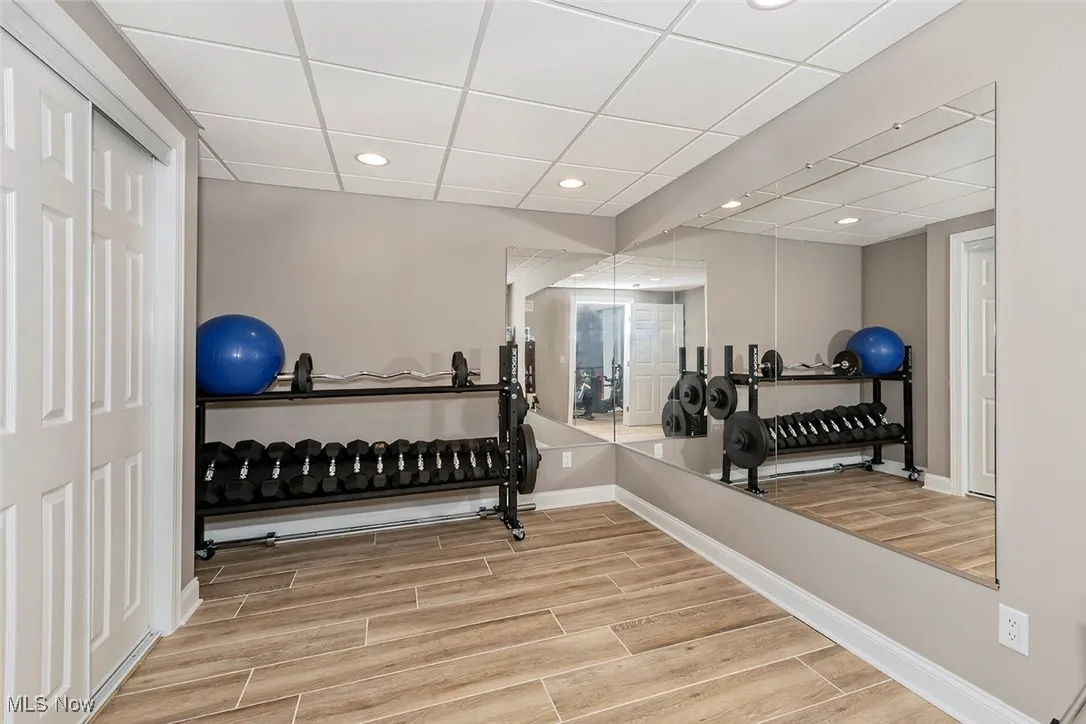 Fitness room off the entertainment room in the basement.
