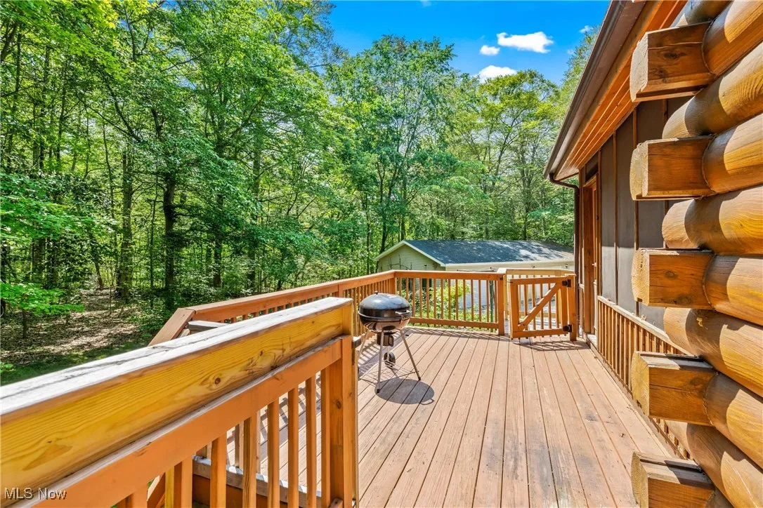 Wooden deck with area for grilling