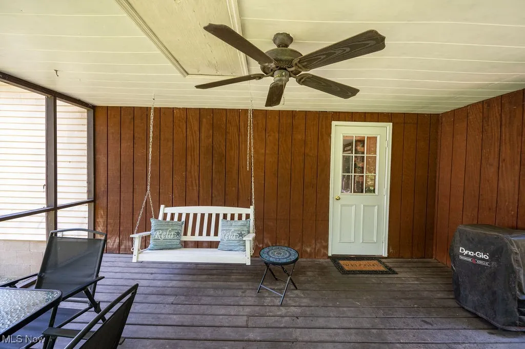 Deck with a ceiling fan