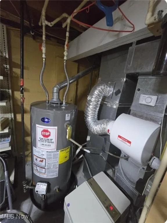 Utilities featuring gas water heater