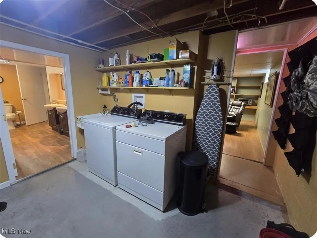 Laundry room with washer and dryer