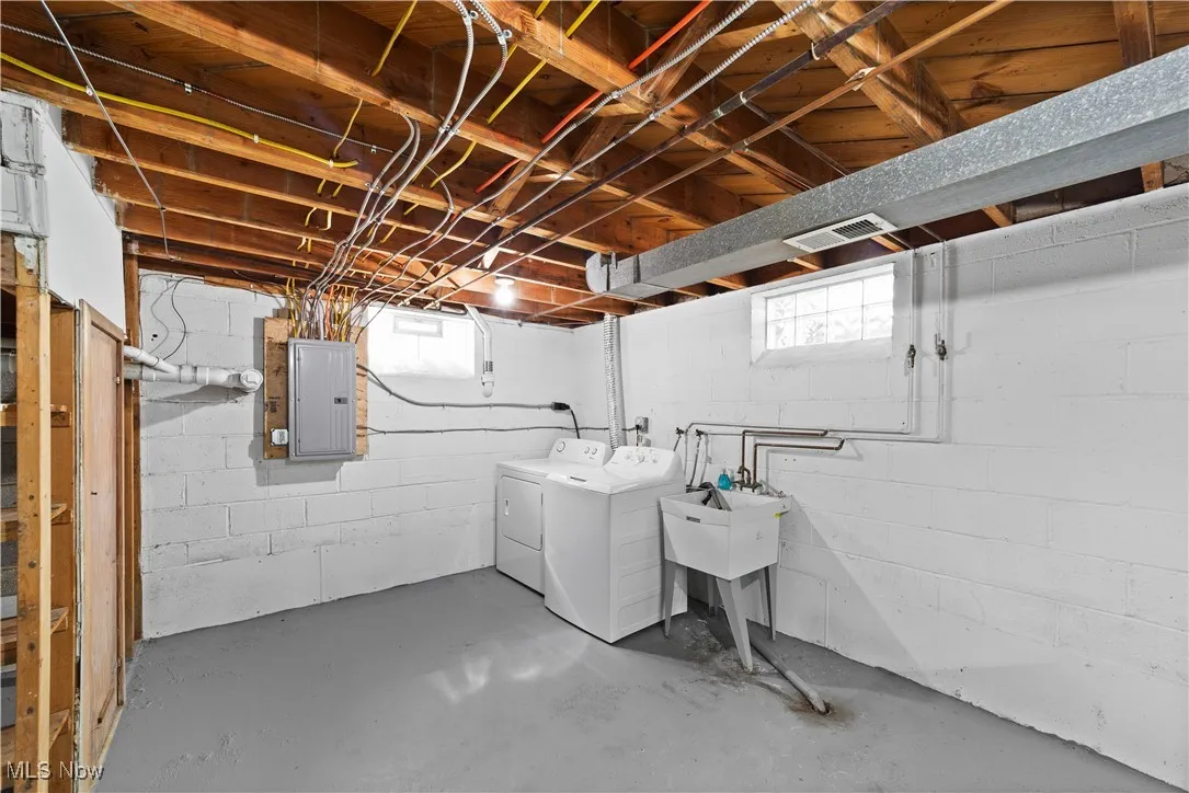 Large Basement with Laundry and updated electrical