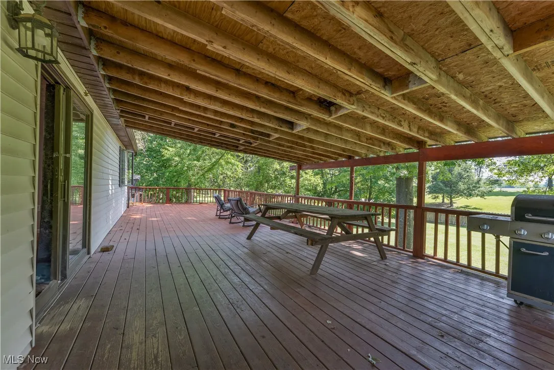 Large deck with area for grilling
