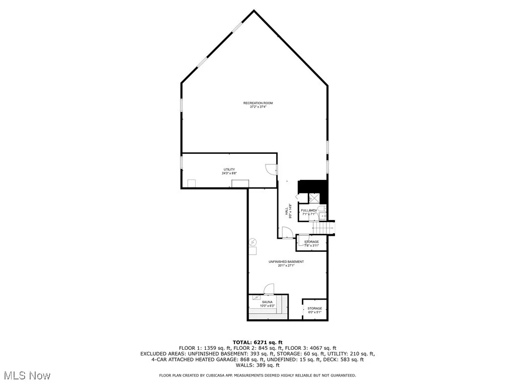 Basement level 2D floorplan