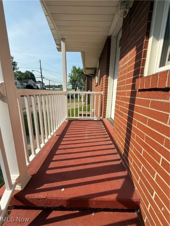 View of covered porch