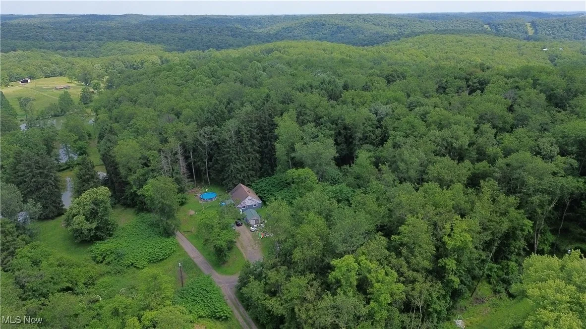 View of property location featuring a forest