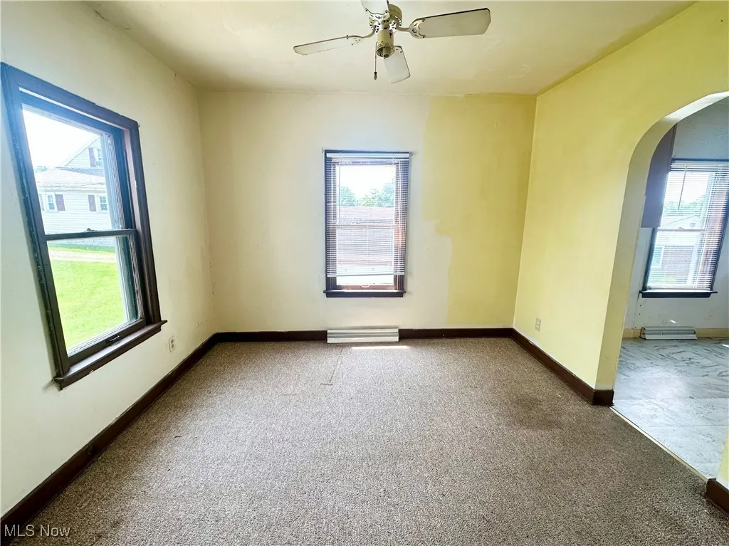 Dining room featuring a ceiling fan