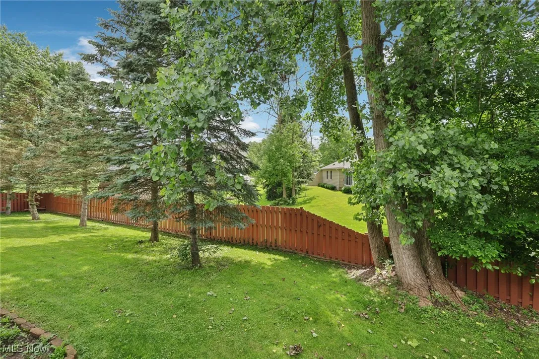 View of fenced backyard