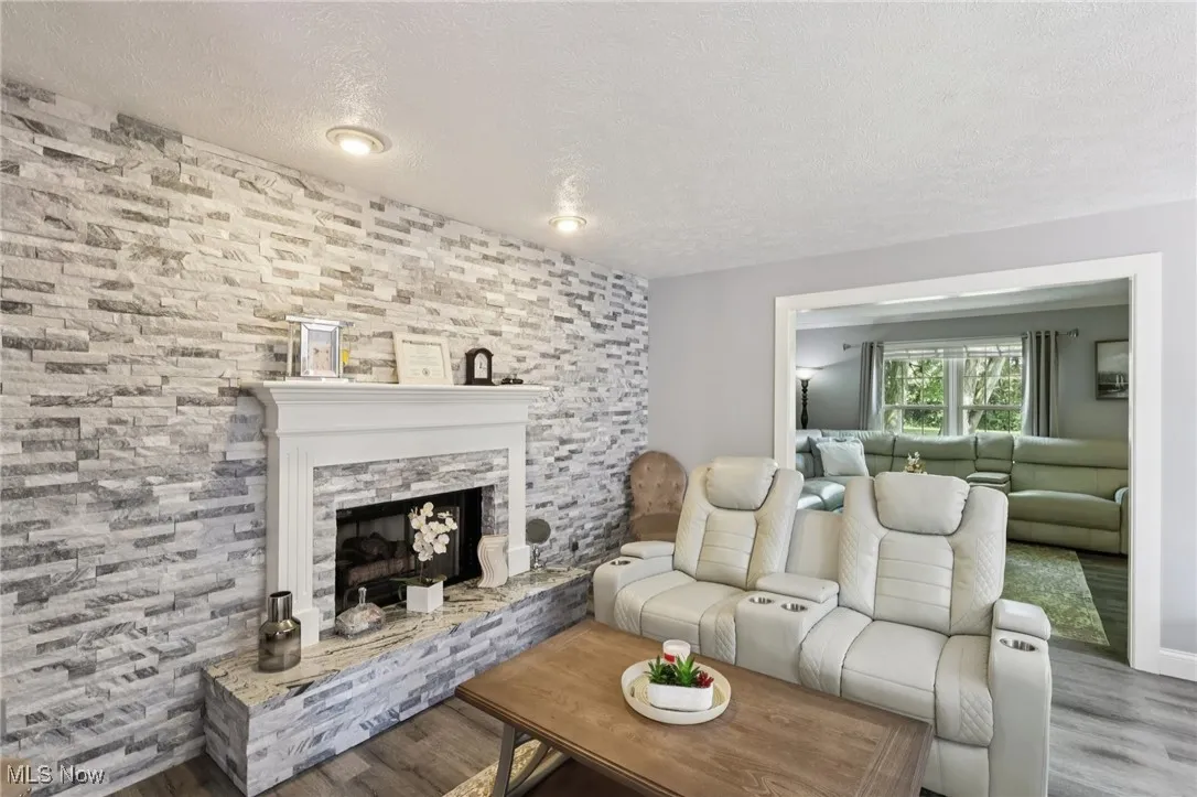 stone fireplace