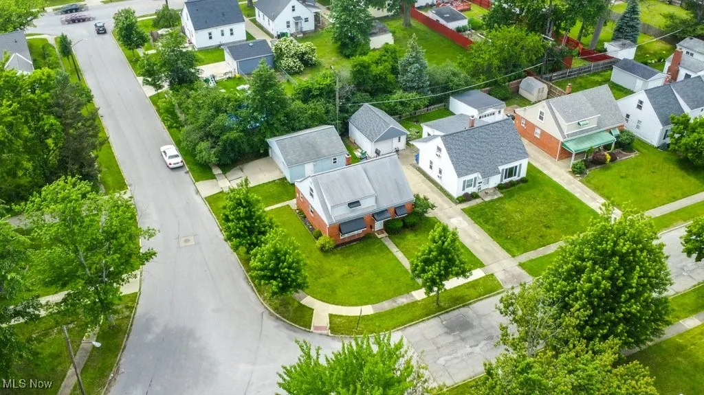 Aerial view of residential area
