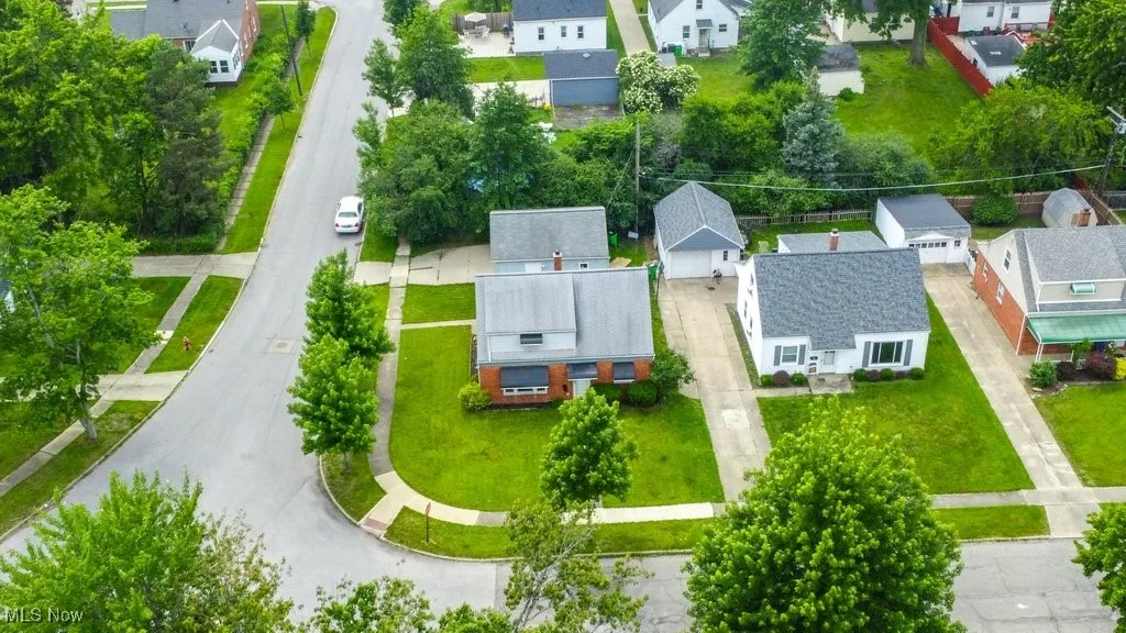 Aerial view of residential area