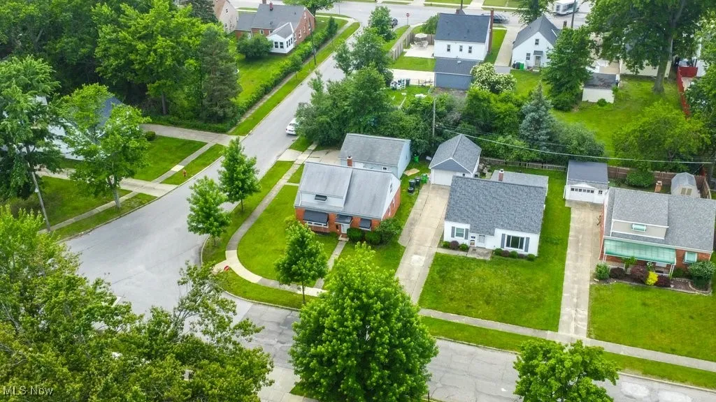 Aerial view of residential area