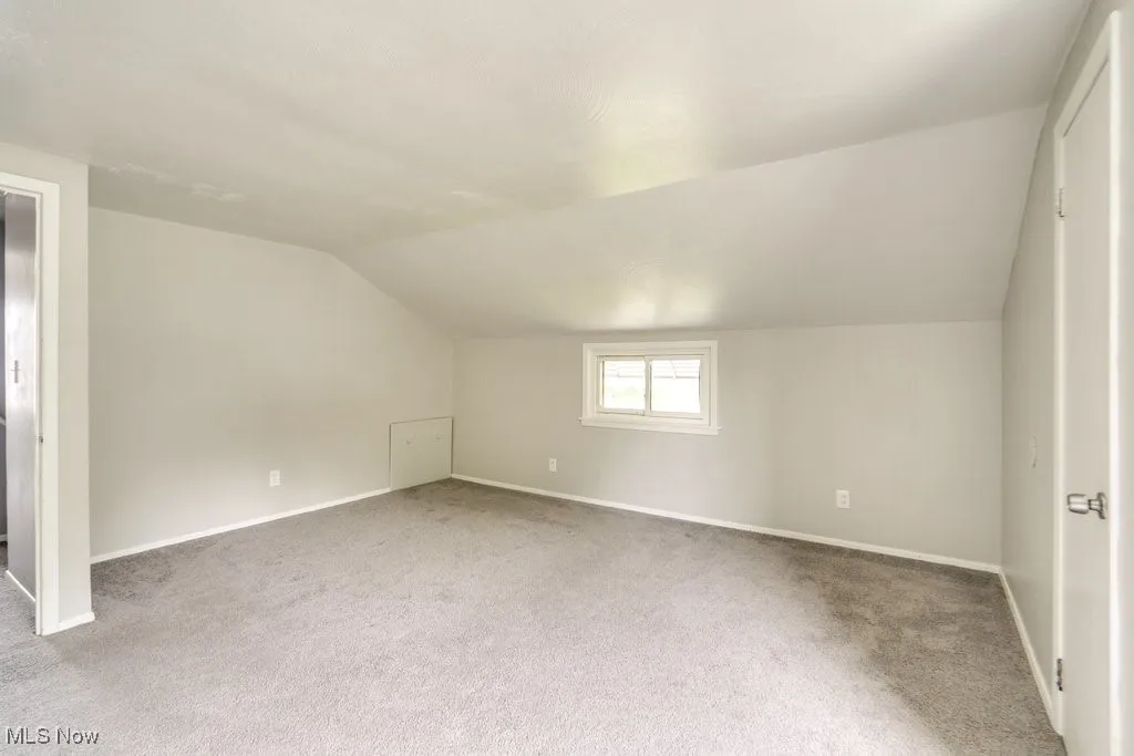 Bonus room with carpet and lofted ceiling