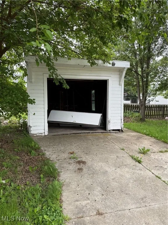 Garage with driveway