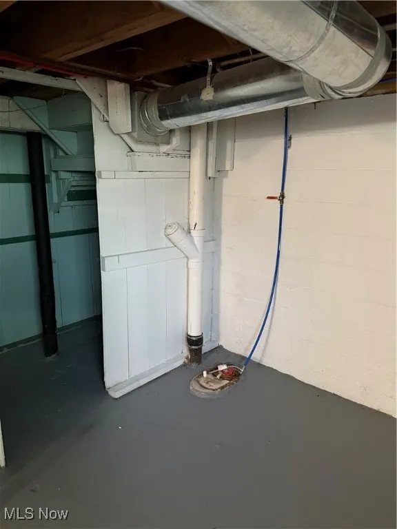 View of unfinished basement